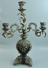 Antique French/Spanish Bronze and Mixed Material Ornate/Filigree Candelabra picture