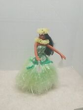 VTG 1993 Walking & Dancing Musical Pearly Shells Hula Girl Doll Green And White picture