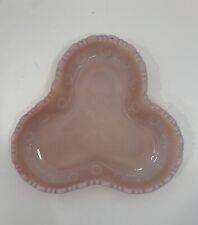 Antique Victorian Pink Glass 3 Section Tray Forget-Me-Nots picture