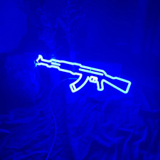 AK47 Neon Sign Gun Wall Light Up Decor for Room Man Cave Home Garage Bar picture