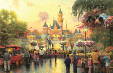 Disneyland Main Street Disney 50th Anniversary Walt Mickey Statue Kinkade Print picture