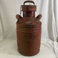 ANTIQUE VINTAGE SINCLAIR 5 GALLON GAS STATION ELLISCO OIL CAN RED RUSTY PATINA picture