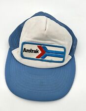 VINTAGE AMTRAK WHITE BLUE RED TRUCKER HAT SNAP BACK Patch Train Railroad Rail picture