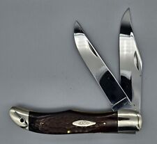 Vintage 1973 Case XX 6265 SAB Large Folding Hunter Brown Jigged Pakkawood Knife picture