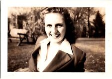 Pretty Woman Smiling in Blazer Outdoors 1943 Photograph Fountain Photo Service picture