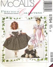 McCall's Children's Dress,Pantaloon,Bear Doll&Clothes Pattern 5764 Size 2 UNCUT picture