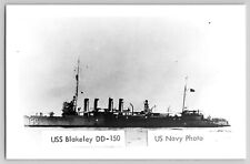 US Navy Ship Photo USS Destroyer Blakeley DD-160 RPPC Real Postcard WW2 WWII picture