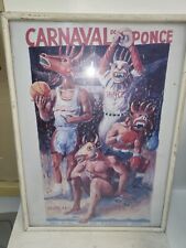 Carnaval De Ponce Dedicado Al Deporte Glass Framed Poster - 1997 picture