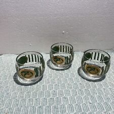 Cera Cora Athena Cupid Roly Poly Cocktail Glass VTG 1950's 22k Gold Lot of 3 picture