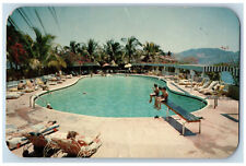 Acapulco Guerrero Mexico Postcard Hotel Prado Americas Swimming Pool c1950's picture