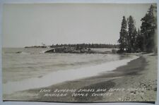 Lake Superior, Copper Harbor MI Lighthouse Old 1925-42 RPPC Michigan Postcard +1 picture