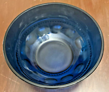 Glass Crown Imperial Blue King's Crown Tiara Thumbprint Glass 9.5