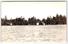 RPPC COTTAGES ON PORTAGE LAKE ONEKAMA MICHIGAN POSTCARD picture