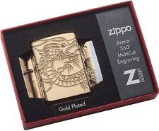 Zippo Armor Multi-Cut Chinese Dragon Gold Plated Choice Lighter 29265 New In Box picture