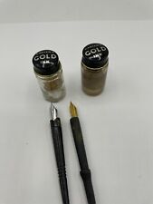 Vintage - 2 Jars of Carter's Gold Ink and 2 Dip Pens Carter's - Signature 6 picture