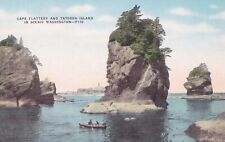 Cape Flattery & Tatoosh Island Washington Linen Postcard 1930's picture