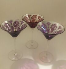 Artland  1-Red, 2-Plum Martini Cocktail Glasses picture