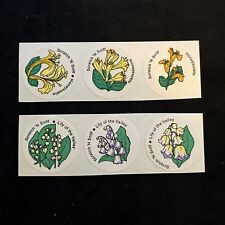 Vintage 80’s - CTP Scratch & Sniff Matte Flower Stickers - HONEYSUCKLE & LILLY - picture