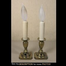Antique Pair Bradley & Hubbard B & H Electrified Candlesticks Boudoir Lamps picture