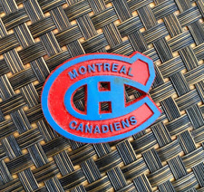 VINTAGE NHL HOCKEY MONTREAL CANADIENS TEAM LOGO COLLECTIBLE RUBBER MAGNET RARE A picture