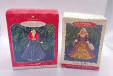 Hallmark Holiday Barbie Tree Hanging Ornaments 1990s Black Tie Gown VTG picture