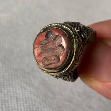 ANCIENT ANTIQUE SILVER INTAGLIO EGYPTIAN KING ENGRAVED ROMAN RING picture