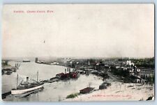 Grand Haven Michigan Postcard Harbor Steamer Ship Exterior c1908 Vintage Antique picture