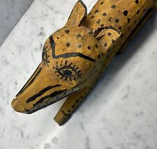 Whimsical Primitive Guatemalan Handcrafted Wooden Leopard. Unique, One-of-kind picture