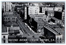 c1940's Second Avenue Cedar Rapids Iowa IA Vintage Unposted Postcard picture