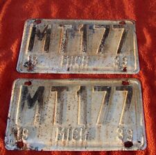 1939 Michigan PAIR License Plates MT177 picture