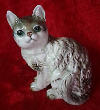 Noritake Studio Collection Beautiful Large Grey/Green Cat Figurine/Japan/Marked picture