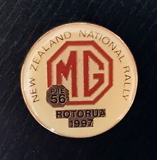 Vtg MG Emblem Button Metal Badge New Zealand National Rally PRE 56 Rotorua 1997 picture