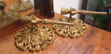 2 Burwood Candle Wall Sconces Hollywood Regency Gold Ornate Wall Decor MCM picture
