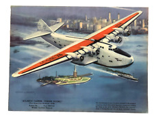 1938 Atlantic Clipper Airplane Advertisement Pan Am Boeing New York Vtg Print AD picture