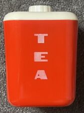 1950s Vintage Lustro Ware Red & White Tea Canister Retro Mid Century Size No 110 picture