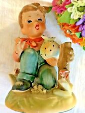 c.1950's Vintage Hummel Style Hobo Boy Building Campfire; UNMARKED COLLECTIBLE picture