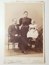Antique Victorian Sepia Cabinet Photo Card Stately Looking German Family c. 1890 picture
