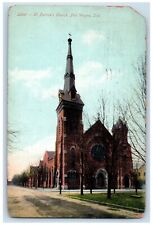 1907 St. Patrick's Church Street View Fort Wayne Indiana IN Antique Postcard picture