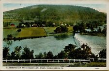 1937 Air Aerial View Lanesboro Dam Susquehanna River PA Postcard D46 picture