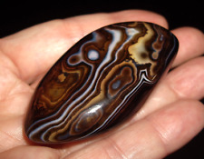 Amazing Banded Agate Polished Palm Stone from Madagascar 42.9g picture