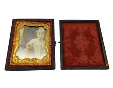 Antique Daguerreotype Ambrotype Tintype Young Cute Girl And Boy Making Faces picture