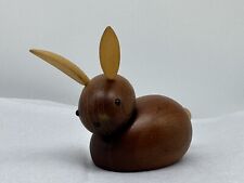 Vintage MCM Danish Teak Wood Skjode Bunny Rabbit picture