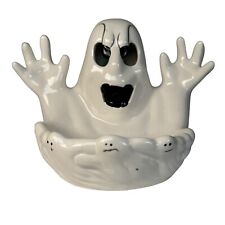 Vintage Spooky Ghost Candy Dish Halloween Decor Trick Or Treat Goth Witch Horror picture