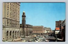 Canton OH-Ohio, Panoramic View Public Square, Clock Tower, Vintage Postcard picture