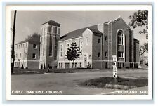 c1940's First Baptist Church Richland Missouri MO RPPC Photo Vintage Postcard picture