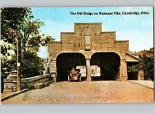 c1950 Old Bridge National Pike Cambridge Ohio OH Guernsey County Postcard picture