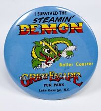 I Survived the Steamin Demon Roller Coaster Great Escape Lake George NY Pinback picture