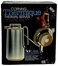 Vintage NOS Corning Thermique Thermal Server Stainless Steel Hot or Cold Thermos picture
