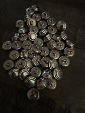 Vintage Metal Shank Buttons, Lot of 50 Matching, Nicely Detailed picture