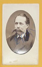 Vintage 1800s CDV Photo of an Older Man with Long Thick Mustache picture